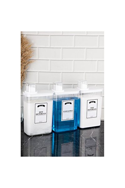 Empressco Practical 3-Piece Detergent Dispenser Set, Self-Scaled for Powder, ...