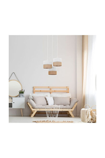 TK-Lighting TK Lighting Linobianco Lampă suspendată Albă cu soclu E27 47x140cm