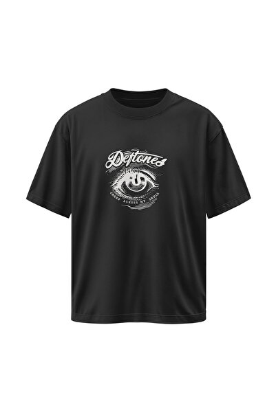 buzagi Deftones Oversize Unisex Black T-Shirt