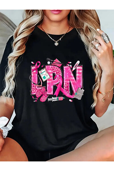 NOURAM Women'S Pink "Ladies' Night Out" Graphic Tee - Casual Crew Neck, Short...