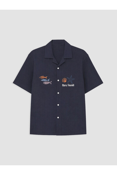 LC Waikiki Vizyon New Season Relax Fit Embroidered Men's Shirt