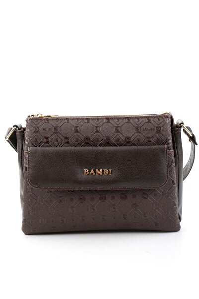 Bambi Kahve Baskı Detaylı Kadın Postacı Çanta C06650265710