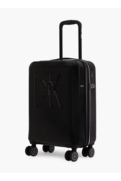 Dkny Logo Embossed Hardcase Luggage Trolley with Retractable Handle - 20 inch...