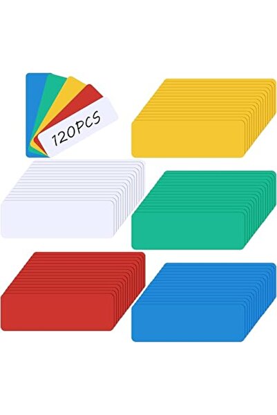 Arabest Magnetic Label, Dry Erase Name Tag, 120 Pack, 1x3 Inch, 5 Colors, for...