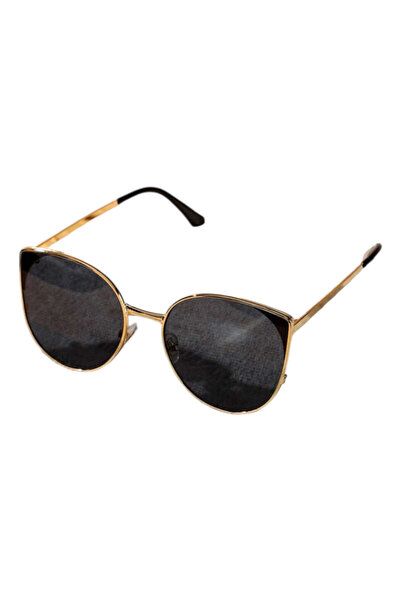 OEM Ochelari de soare dama, negri, cu rama aurie