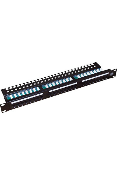 Other A-LAN Patch Panel για Rack 1U 19 " με 24 θύρες Cat5e Μαύρο Κωδικός: PK013