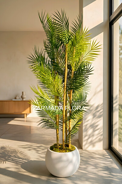 Armada Flora Premium Yapay Bambu Areka Palmiye Ağacı 170 cm 27*33 Küre Saksılı