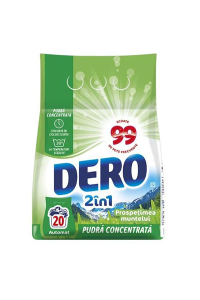 Dero Концентриран прах за автоматични перални машини - 2 в 1 Планинска свежес...