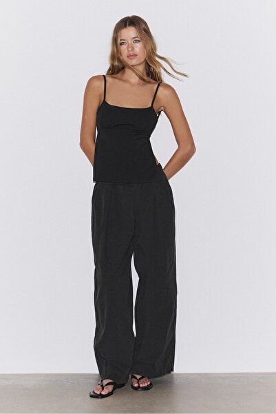 Stradivarius Stoperli poplin barrel pantolon