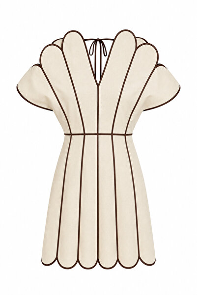 HAZELANNA Coffee-Colored Linen Dress