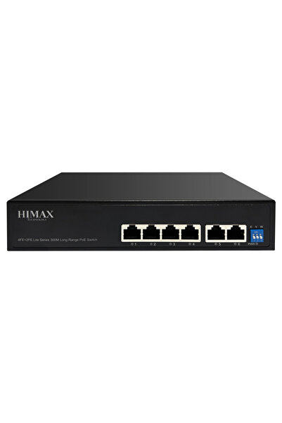 OEM HIMAX PoE switch PS1402E-L, 4x Ethernet PoE & 2x Ethernet θύρες, έως 100Mbps