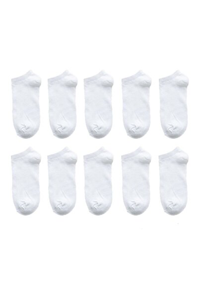 BLACK SWALLOW Unisex White Booties Socks 10-Pack