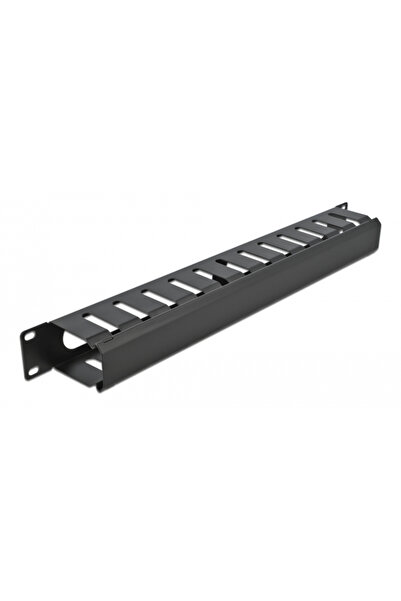 DELOCK cable management 66550 για rack 19"/1U, μεταλλικό, μαύρο