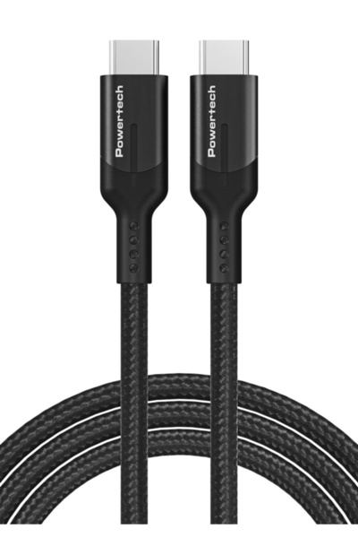 POWERTECH καλώδιο USB-C PTR-0136, PD 100W, 20Gbps, χαλκός, 1μ, μαύρο