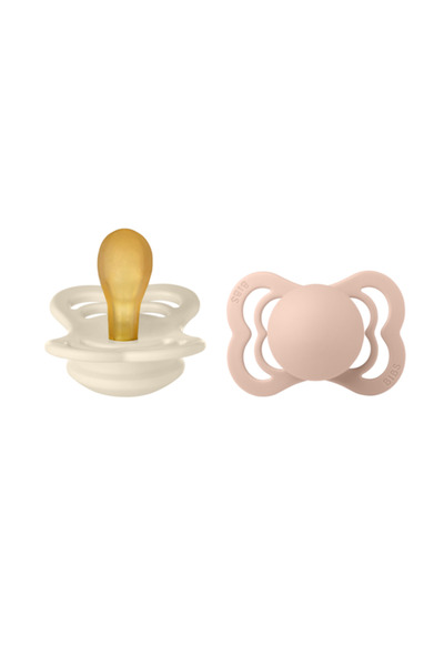 Bibs Комплект 2 Supreme латекс пастияни 0 месеца, Ivory/Blush