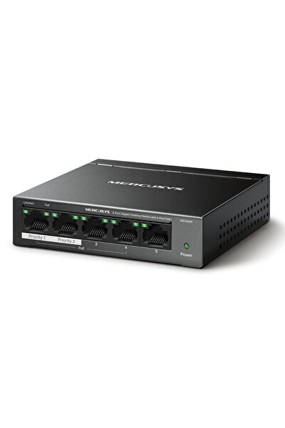 Mercusys Επιτραπέζιος Διανομέας MS105GP, 5x 10/100/1000 Mbps, PoE+, V.3.0