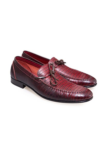FRANCO CALVANI Red Color Laceless Genuine Leather Men's Shoes