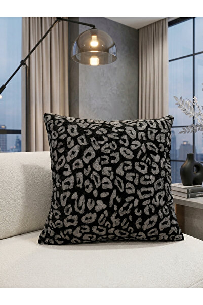 Brillant Leopar Desen Kadife Kumaş Kırlent Kılıfı (45x45)