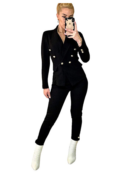 Woman's Fashion Γυναικείο μαύρο σετ με παντελόνι