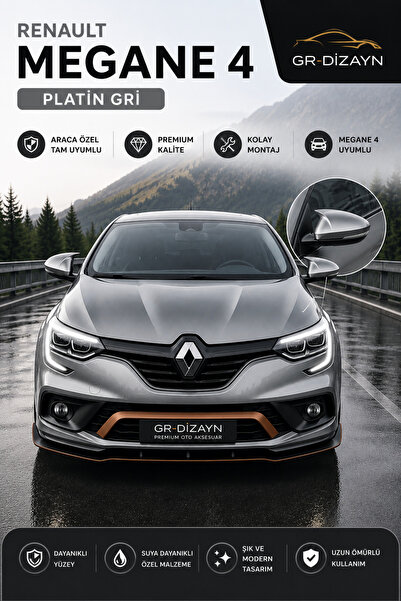 GR-Dizayn RENAULT MEGANE 4 2016+ ARACA ÖZEL BOYALI YARASA AYNA KAPAĞI A+ (PLA...