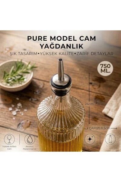 Yıldızan مجموعة من قطعتين من وعاء الزيت الزجاجي الشفاف من adn shop - تصميم بص...