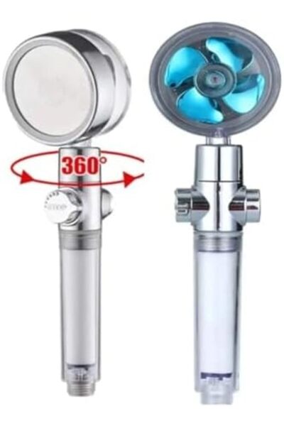 Yıldızan High Pressure Propeller Shower Head with Filter, Massage Water-Savin...