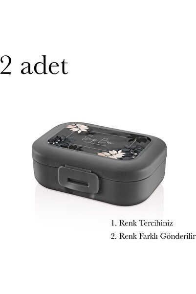 Yıldızan Edl Shop 2 Pieces Solid Soap Storage and Transport Box (Dark Gray) E...