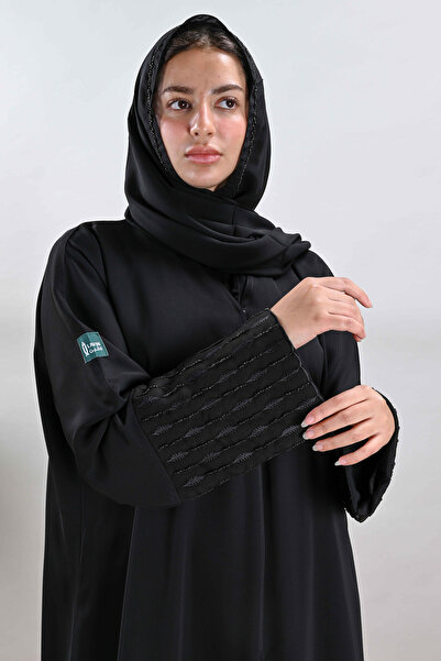Lavin Soft Crepe Abaya with Black Hand Embroidery
