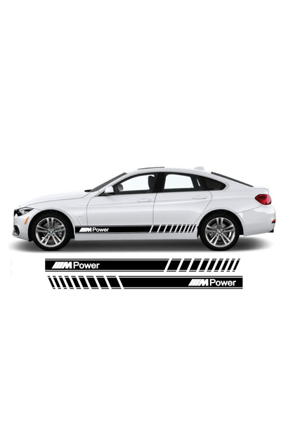 Amo-Stickers Αυτοκόλλητα πλευρικών λωρίδων BMW M Power Σκούρο Γκρι