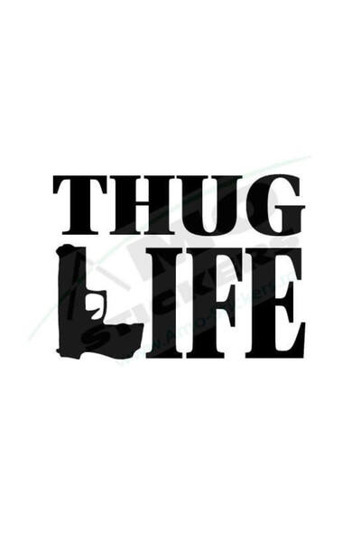 Amo-Stickers THUG LIFE Стикер за кола 25см Черен
