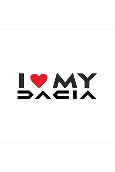Amo-Stickers Sticker Auto I love my Dacia 25cm Alb