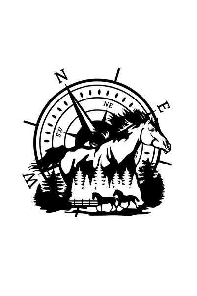 Amo-Stickers Sticker Auto Cal Busola , Compass 30cm Gri inchis