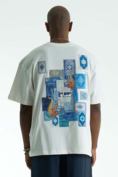 Iznik Oversize Erkek Tişört %100 Pamuk Bisiklet Yaka