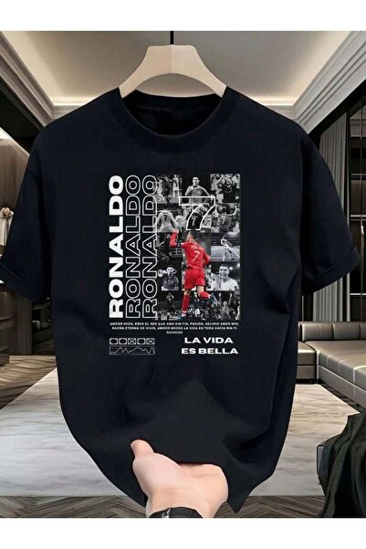 SVART WEAR Μπλουζάκι Ronaldo με στάμπα Crew Neck, 100% βαμβακερό, κοντομάνικο...