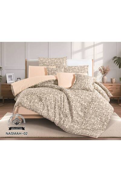 REDROSE COLOR 100% Cotton Summer Double Bedspread - Nefren 8 Pieces - Natural...