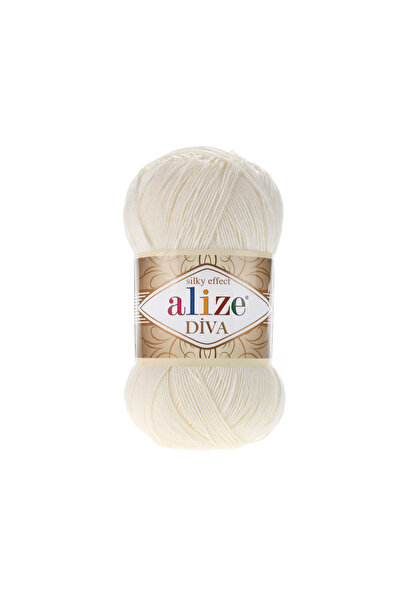 Alize Diva Yazlık Bikini Örgü İpi 5 Adet 62 - Açık Krem