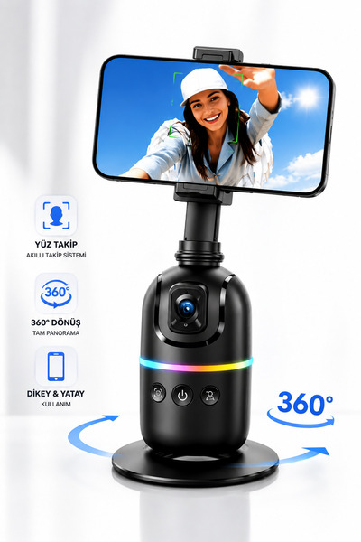 RAYLAX Gimbal Telefon Sabitleyici Yüz Takibi Yapan 360° Dönen Selfie ve Video...