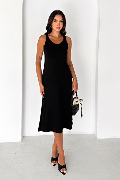 Noa&Noa Γυναικείο φόρεμα μίντι με τιράντες Basic Casual