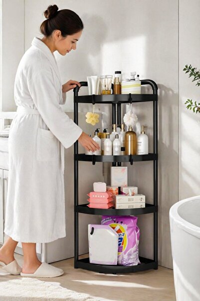 Generic 4 Tier Plastic Corner Shower Caddy Organizer Rack Floor Standing Mesh...