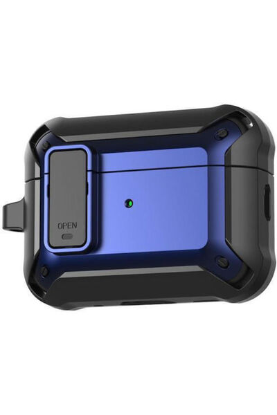 OEM Θήκη Armor με Γάντζο σε Μπλε χρώμα για Apple AirPods Pro 3