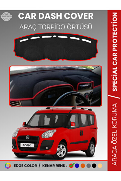 COLONY Fiat Doblo D3 Airbagsiz Model Kırmızı Torpido Örtüsü Ön Göğüs Koruma T...
