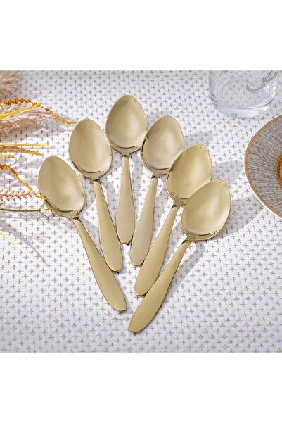 Danube Home Pvd Lotus 6-Piece Dinner Spoon Gold 18.6 X 4CM