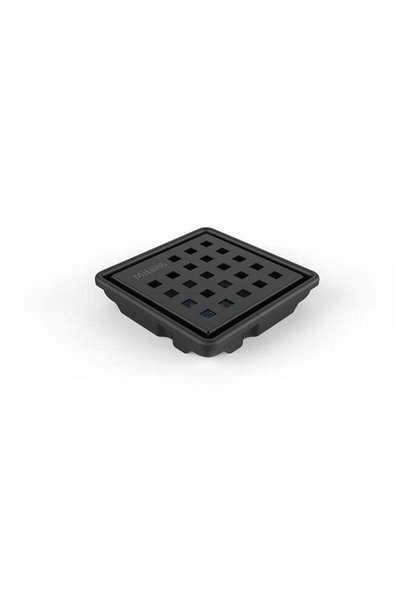 Danube Home Milano Shower Drain 100x100mm Black Finish - Stainless Steel Floo...