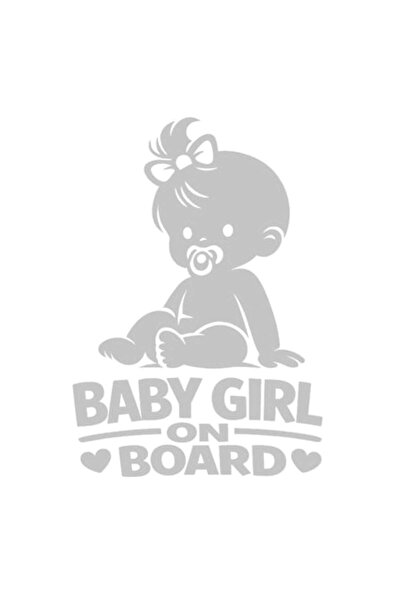 OEM Autocolant decorativ auto  "BEBE FETIȚĂ LA BORD ", M3, 10cm, Alb