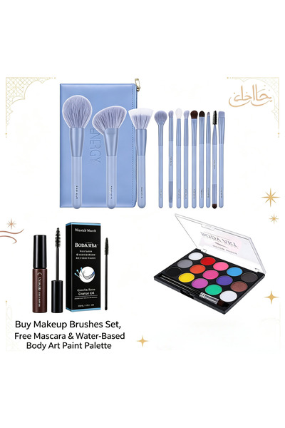 Yallabena 12Pcs Soft Makeup Brushes Set Free Eyelash Growth Serum Water Based...