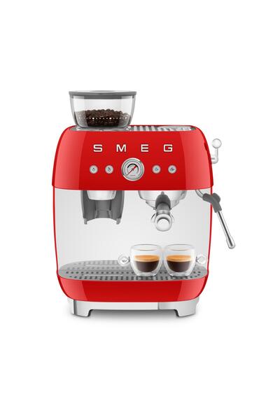 SMEG Expresso Coffee Machine with Grinder Red, EGF03RDUK
