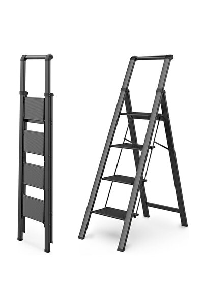 Sumkyle 4 Step Ladder, Ladders for Home, Anti-Slip Pedals, Step Stool Foldabl...