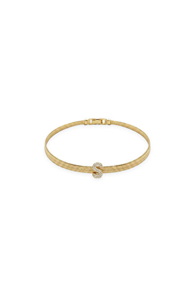 Charmist Çelik Üzeri Altın Kaplama Monogram Gold Harf Bileklik - S