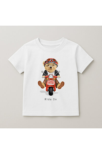 SVART WEAR Παιδικό και εφηβικό μπλουζάκι με στάμπα αρκουδάκι, βαμβακερό, με κ...