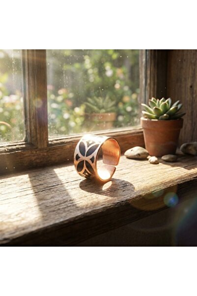 Erol Bakır New Series 645 Bijouterie Ring 100% Handmade Copper